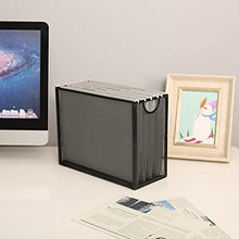 Load image into Gallery viewer, Hanging File Organizer File Holder Filing Box Includes 5 Hanging Folders - Metal Mesh File Desk Organizer Magazine Holder Book File Letter Storage Box Filling Cabinets for Office Home School