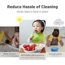 Load image into Gallery viewer, Mother's Corn Suction Plate for Baby | Divided Food-Grade 100% Silicone Feeding Bowls and Dishes for Kids, Infants & Toddlers - BPA-FREE, Microwave, Dishwasher & Oven Safe | Cloud design | Grey