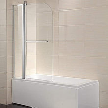 Load image into Gallery viewer, Shower Door Hinged Frameless Clear Glass Bathtub Door Chrome Finish (55"X39") -1/4"