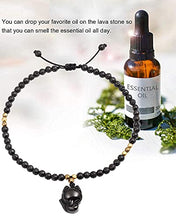 Load image into Gallery viewer, Lightock Lava Rock with Black Obsidian Fox Anklet Bracelet For Women Essential Oil Diffuser Lucky Gifts