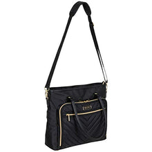 Load image into Gallery viewer, Kenneth Cole Reaction Chelsea Quilted Chevron 15" Laptop & Tablet Business Tote With Removeable Shoulder Strap, Black