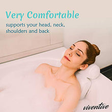 Load image into Gallery viewer, Viventive Luxurious Bath Pillow Non-Slip and Extra Thick with Head, Neck, Shoulder and Back Support. Soft and Large 14x13x4 Inches for The Ultimate Bathtub Relaxation Experience. Fits Any Tub
