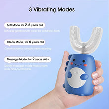 Load image into Gallery viewer, GoalMad U Shaped Electric Toothbrush, 360° Automatic Whitening Massage, Waterproof, Whole Mouth Dinosaur Toothbrush for Kids Toddler, 2-6 Years