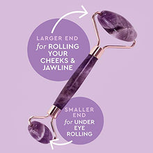 Load image into Gallery viewer, Jade Roller for Face – Amethyst Derma Roller and Gua Sha Set for Skincare, Face Roller and Dark Circles Under Eye Treatment