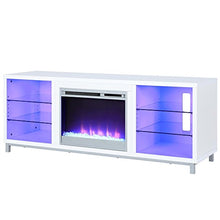 Load image into Gallery viewer, Ameriwood Home Lumina Fireplace TV Stand for TVs up to 70" (White)