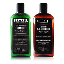 Load image into Gallery viewer, Brickell Men’s Daily Revitalizing Hair Care Routine, Shampoo and Conditioner Set For Men, Mint and Tea Tree Oil Shampoo, Strength and Volume Enhancing Conditioner, Natural and Organic