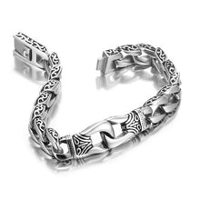Load image into Gallery viewer, Amazing Stainless Steel Men's link Bracelet Silver Black 9 Inch (With Branded Gift Box)