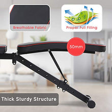 Load image into Gallery viewer, BAHOM Foldable Weight Bench with Adjustable Backrest and Priest Stool, Full Body Training Workout Sit Up Bench for Home Fitness Gym Exercise Sports Up to 500 Pounds