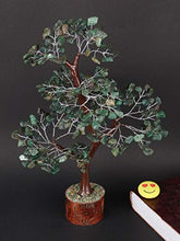 Load image into Gallery viewer, FASHIONZAADI Green Aventurine Gemstone Chakra Bonsai Tree Healing Crystals Chakra Trees Reiki Stone Goodluck Chakras Crystal Home Office Living Room Table Décor Gift Size 10-12 Inch (Silver Wire)