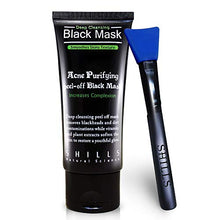 Load image into Gallery viewer, SHILLS Charcoal Mask for Men, Purifying Peel Off Mask, Black Mask Peel Off, Black Mask Deep Clean Pore, Blackhead Remover, 1 Bottle (1.69 fl. oz) and a Brush Set