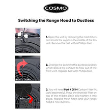 Load image into Gallery viewer, Cosmo COS-5MU30 30 in. Under Cabinet Range Hood Ductless Convertible Duct, Slim Kitchen Stove Vent with, 3 Speed Exhaust Fan, Reusable Filter and LED Lights in Stainless Steel, 30 inch