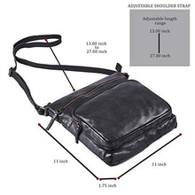 Load image into Gallery viewer, COCHOA Women's Crossbody Real Leather Triple Zip Bag, Purse, Travel Bag (Black)
