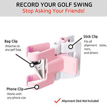 Load image into Gallery viewer, SelfieGOLF Record Golf Swing - Cell Phone Holder Golf Analyzer Accessories | Winner of The PGA Best Product | Selfie Putting Training Aids Works with Any Golf Bag and Alignment Stick