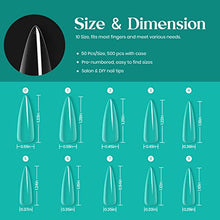 Load image into Gallery viewer, Beetles Gel Nail Tips Kit 500Pcs Clear Full Cover Medium Stiletto Pre-shaped False Nails for Gel Polish, Soak Off Easy Nail Extensions Acrylic Nails False Press on Nail Tips