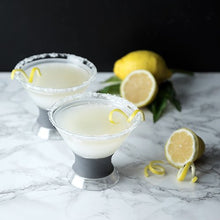 Load image into Gallery viewer, HOST Freeze Insulated Martini Cooling Cups Freezer Gel Chiller Double Wall Stemless Cocktail Glass, Set of 2, 9 oz, Grey