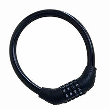 Load image into Gallery viewer, Bike Cable Lock, 4 Digit Resettable Combination Cable Lock for Bicycle,Without Mounting Bracket ,2 Feet x 1/2 Inch (Black)
