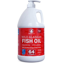 Load image into Gallery viewer, Fish Oil for Dogs, Salmon, Pollock, Omega 3 EPA DHA Liquid Food Supplement for Pets, All Natural, Supports Healthy Skin Coat & Joints, Natural Allergy & Inflammation Defense, 64 oz