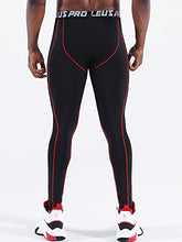 Load image into Gallery viewer, Neleus Men's 2 Pack Compression Pants Workout Running Tights Leggings,6013,Black (Red Stripe),Red,US 2XL,EU 3XL
