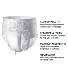 Load image into Gallery viewer, Amazon Basics Incontinence Underwear for Men and Women, Overnight Absorbency, Small/Medium, 64 Count, 4 Packs of 16 (Previously Solimo)