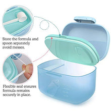 Load image into Gallery viewer, Zooawa Baby Formula Dispenser, Portable Travel Milk Powder Formula Container Candy Fruit Snack Storage Container with Scoop and Leveller, On-The-Go, BPA Free, Transparent - Blue