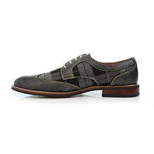 Load image into Gallery viewer, Ferro Aldo Phillip MFA19312 Mens Classic Brogue Wingtip Perforated Oxford Derby Dress Shoes (6.5, Grey Plaid, 6.5)
