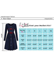 Load image into Gallery viewer, KILIG Women's Dresses Long Sleeve Casual Button Down Swing Dress with Pockets(D1-Navy,Large)
