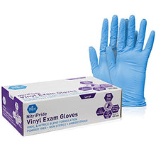 Load image into Gallery viewer, Med PRIDE NitriPride Nitrile-Vinyl Blend Exam Gloves, Large 100 - Powder Free, Latex Free & Rubber Free - Single Use Non-Sterile Protective Gloves for Medical Use, Cooking, Cleaning & More