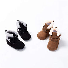 Load image into Gallery viewer, TSAITINTIN Baby Boys Girls Fleece Bootie Infant Soft First Walkers Shoes Black, 12-15 Months Toddler