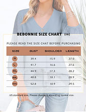 Load image into Gallery viewer, Bebonnie Work Clothes for Women Office,Juniors Blouses for Women 2022 Fashion 3/4 Balloon Sleeve Causal Summer Fall V Neck Chiffon Feminine Elegant Blouses & Button-Down Shirts Blue Grey Large