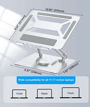 Load image into Gallery viewer, BoYata Laptop Stand for Desk, Adjustable Computer Stand with 360° Rotating Base, Ergonomic Foldable Laptop Riser Holder for Collaborative Work, Compatible with All MacBook Pro/Air, Notebook up to 17"