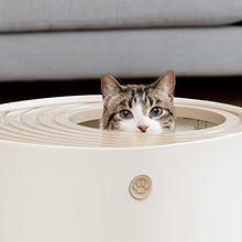 Load image into Gallery viewer, IRIS USA (586962) Top Entry Cat Litter Box with Cat Litter Scoop, White & Beige Punt-530, Large