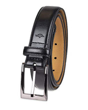 Load image into Gallery viewer, Dockers Men's 1 3/8 in. Feather-Edge Belt with Two-Row Stitching, Deep Black, 34