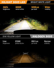 Load image into Gallery viewer, Nilight 9005 H11 LED Headlight Bulbs Kit, 350% Brightness, HB3 High Beam/ H11 Low Beam LED Bulbs Combo, 6000K Cool White, Mini Size, 4-Pack