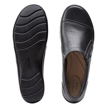 Load image into Gallery viewer, Clarks womens Cora Giny Loafer Flat, Black Tumbled/Smooth Leather, 9 US