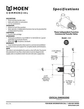 Load image into Gallery viewer, Moen 3360 M-Dura Showering Brass Three-Function Shower Transfer Valve 1/2-Inch CC Connections, N/A