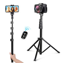 Load image into Gallery viewer, UBeesize 54-inch Selfie Stick Tripod, Detachable and Extendable Phone Tripod for Cell Phone, Compatible with iPhone and Android Phone, Includes Wireless Remote, Cell Phone Holder and Gopro Adapter