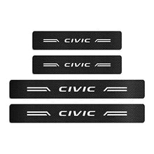 Load image into Gallery viewer, GEERUI 4PCS Threshold Protection Sticker Reflective Carbon Fiber Sticker Decorative Door Entry Guard Door Threshold Scratch Pad Film for Honda Civic All Years. (White-4PCS)