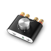 Load image into Gallery viewer, Nobsound Mini Bluetooth Power Amplifier; Stereo Hi-Fi Digital Amp 2.0 Channel 50W×2 with AUX/USB/Bluetooth Input; Wireless Audio Receiver; PC Sound Card with Power Supply (Black)