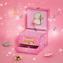 Load image into Gallery viewer, SONGMICS Ballerina Musical Jewelry Box, Unicorn for 3-5 Years Old Little Girls, 4.7"L x 4.3"W x 3.9"H, Pink