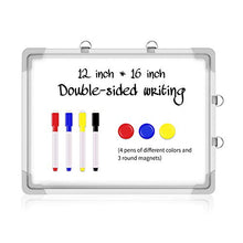 Load image into Gallery viewer, Magnetic Dry Erase Board, 16 x 12 Inch Wall Mounted White Board, Portable Double-Sided Small Whiteboard for School, Home & Office
