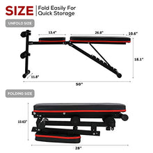 Load image into Gallery viewer, Weight Bench Adjustable Bench Press for Full Body Workout Foldable Incline/Decline Strength Training Fitness Benches with Resistance Bands for Home Gym Exercise