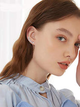 Load image into Gallery viewer, HANPABUM 4 Pairs Ear Cuffs Hoop Climber Earrings Cubic Zirconia Crawler Earrings Stud Ear Climber Jackets