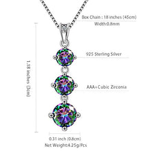 Load image into Gallery viewer, Aurora Tears Mystic Topaz Rainbow Necklace Women 925 Sterling Silver Three Stone Crystal Pendant Girls Gift Wedding/Anniversary Present DP0178M