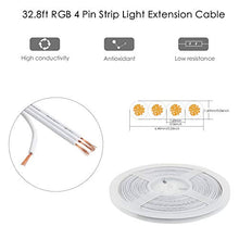 Load image into Gallery viewer, RGBZONE 10M/33FT 22AWG 4pin LED Light Strip Cable Cord, LED Electric Wire 22 Gauge, Conductor Extension Cable Line Cord for RGB LED Strip 5050 3528, PVC Plastic Flexible(White)