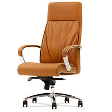 Load image into Gallery viewer, Forbes Genuine Leather Aluminum Base High Back Executive Chair - Tan