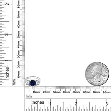 Load image into Gallery viewer, Gem Stone King 925 Sterling Silver Blue Simulated Sapphire Women Meghan Ring (4.00 Ct Cushion) (Size 7)