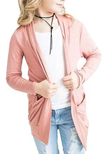 Load image into Gallery viewer, Girls Cute Long Sleeve Duster Cardigans Kids Casual Plain Soft Knit Jackets Cover Up Wrap Tops Outwear with Pockets
