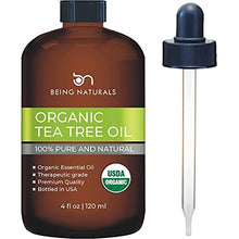 Load image into Gallery viewer, Organic Tea Tree Essential Oil - Huge 4 FL OZ - 100% Pure & Natural – Premium Natural Oil with Glass Dropper (Tea Tree Oil, 4 fl oz)