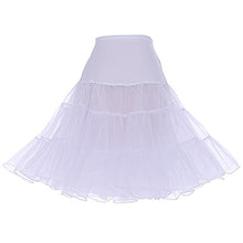 Load image into Gallery viewer, Dresstells Women's Vintage Rockabilly Petticoat Skirt Tutu 1950s Underskirt white XL
