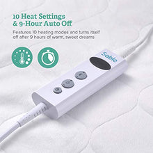 Load image into Gallery viewer, Sable Queen Size Electric Heated Mattress Pad, Safe Low Voltage Technology & Oeko-Tex 100 Standard, 10 Temperature Settings, FDA Registered Hypoallergenic Soft Plush, White